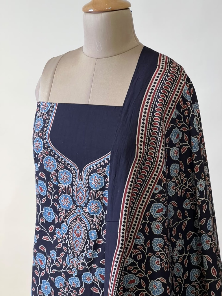 Premium Ajrakh Cotton Suit 5025 BLACK 2