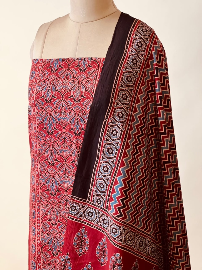 Premium Ajrakh Cotton Suit 5025 RED 1