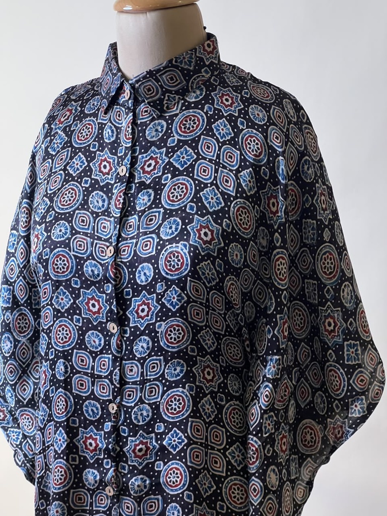 Ajrakh Modal Shirt Kaftans 5015 BLACK 5
