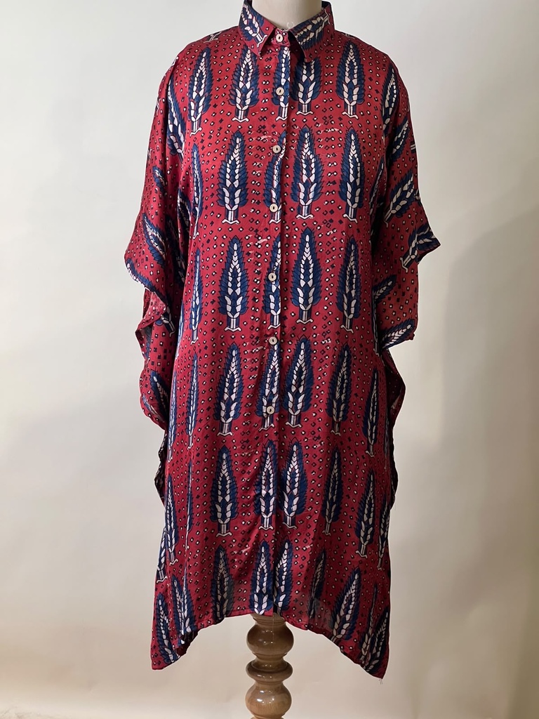 Ajrakh Modal Shirt Kaftans 5015 RED 6