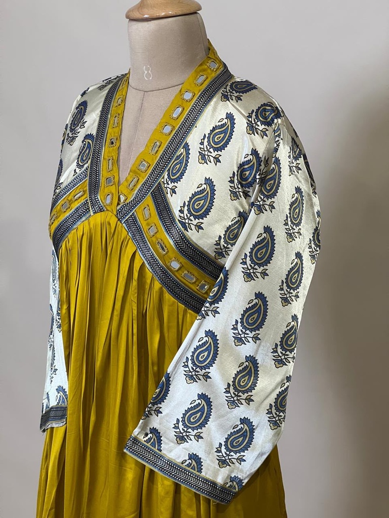 Premium Modal Silk Kurti 5053 YELLOW