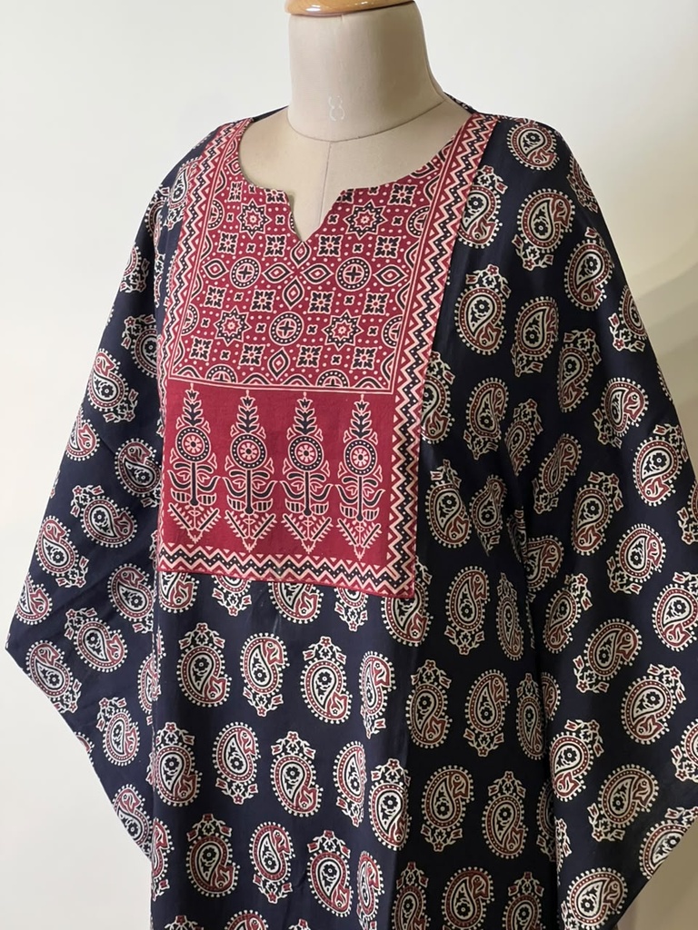 Ajrakh Cotton Kaftans 4802 BLACK 2