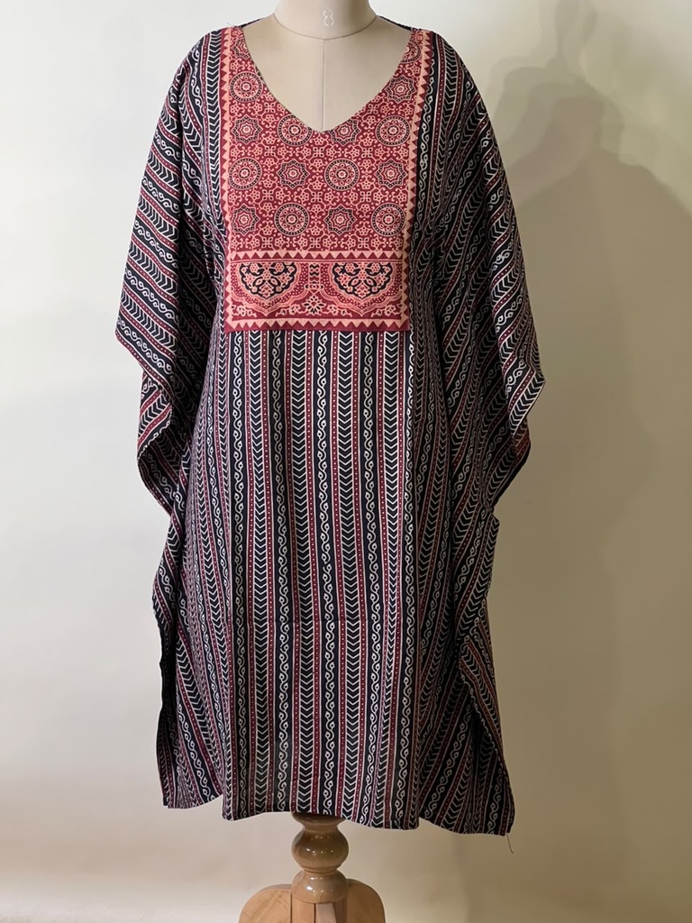 Ajrakh Cotton Kaftans 4802 BLACK 3