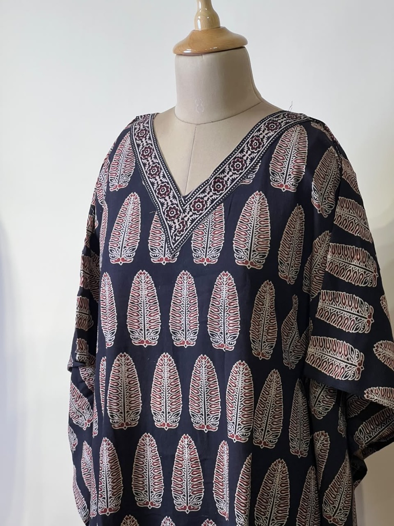 Ajrakh Cotton Kaftans 4802 BLACK 4