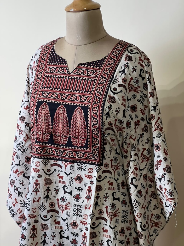 Ajrakh Cotton Kaftans 4802 IVORY 1