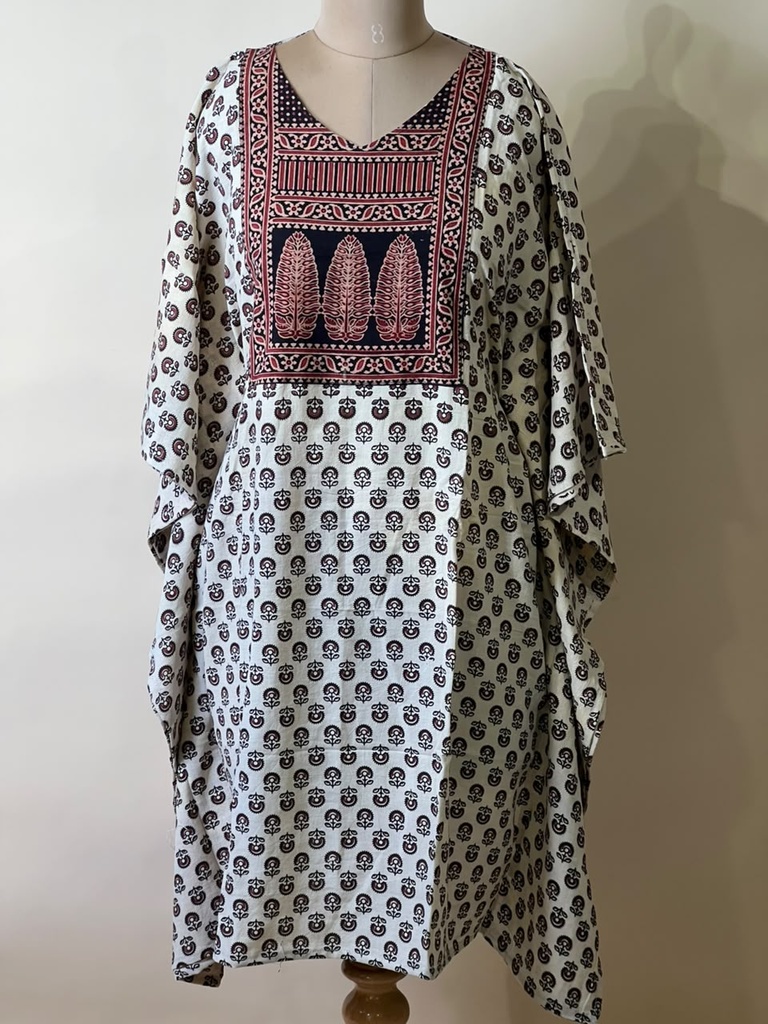 Ajrakh Cotton Kaftans 4802 IVORY 4