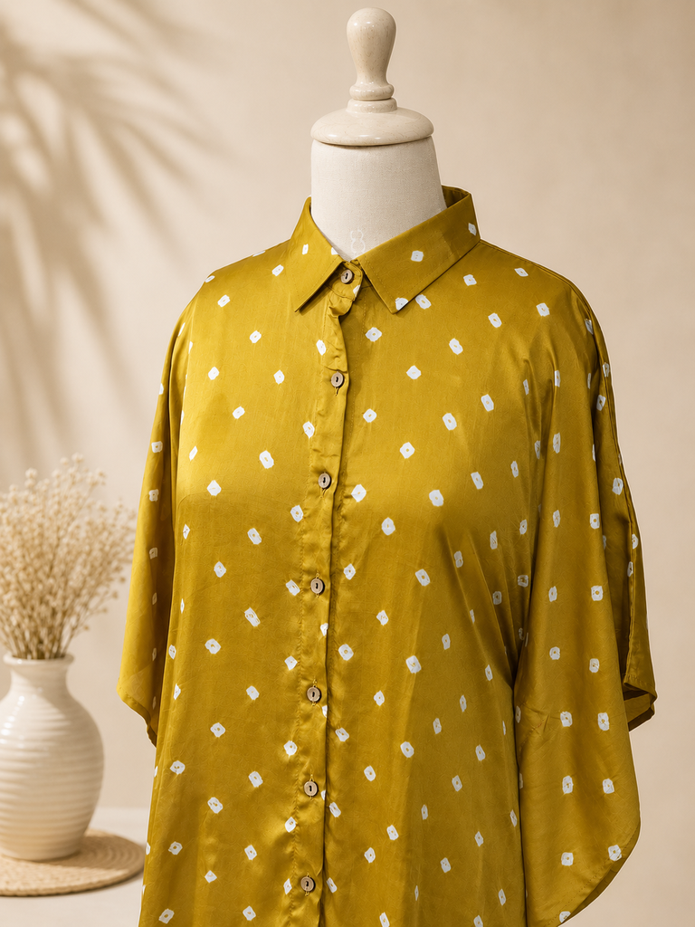 Bandhani Modal Shirt Kaftans 5015 YELLOW