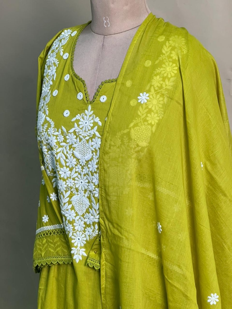 Premium embroidered Kurti Sets 5043 GREEN