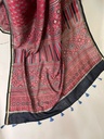 Ajrakh Chanderi Silk Sarees 5028 RED 1
