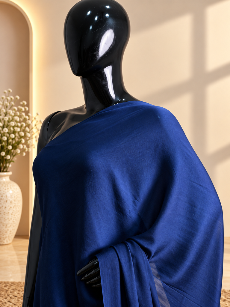 Premium Plain Modal Sarees 5020 BLUE