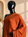 Premium Plain Modal Sarees 5020 RUST ORANGE