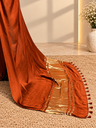 Premium Plain Modal Sarees 5020 RUST ORANGE