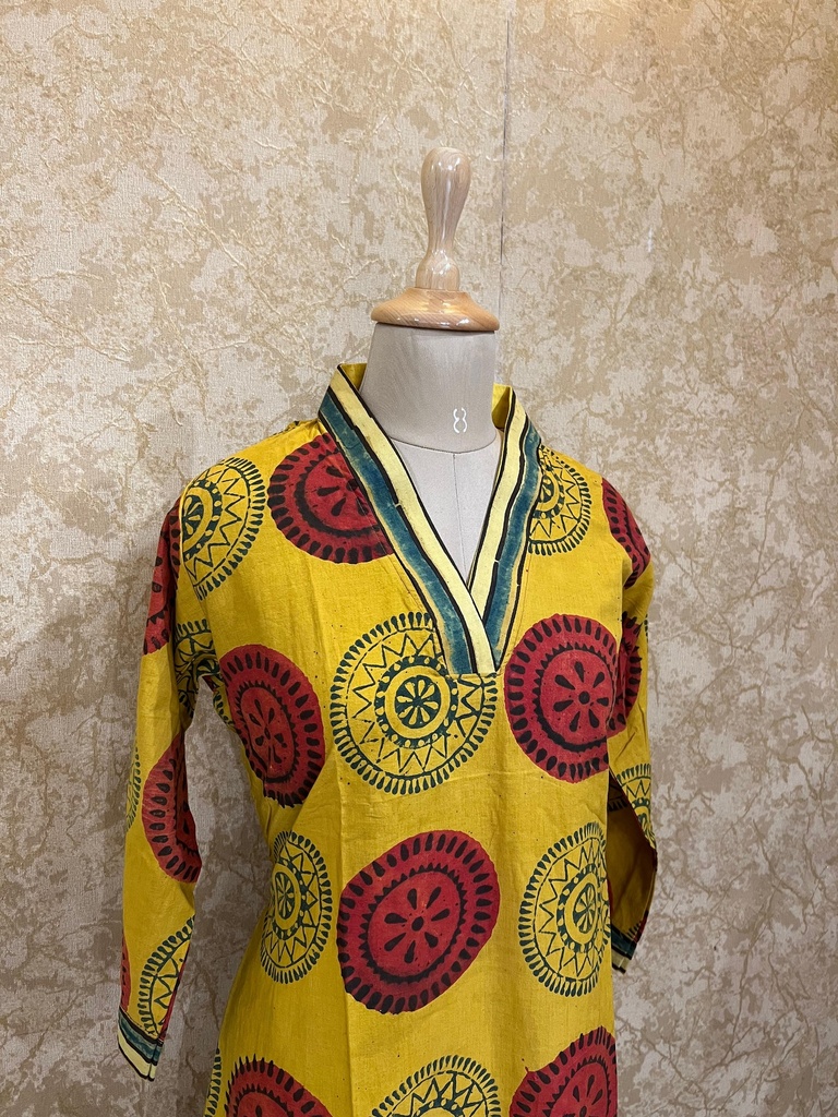 Ajrakh Cotton Aline Kurtis 5043