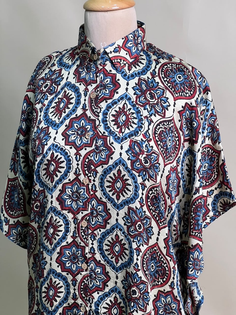 Ajrakh Modal Shirt Kaftans 5015 IVORY 1