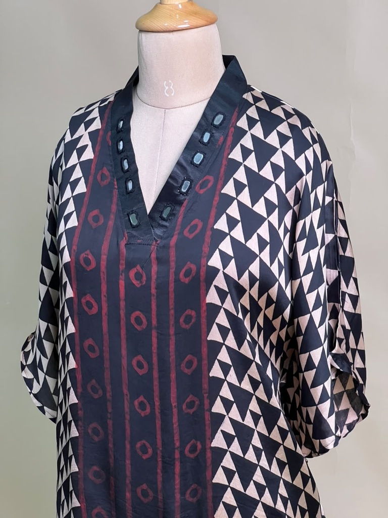 Ajrakh Modal Short Kaftans 5015