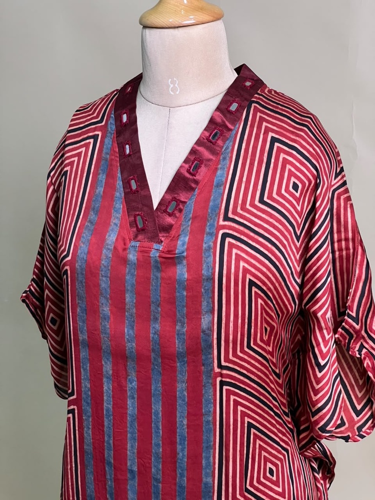 Ajrakh Modal Short Kaftans 5015