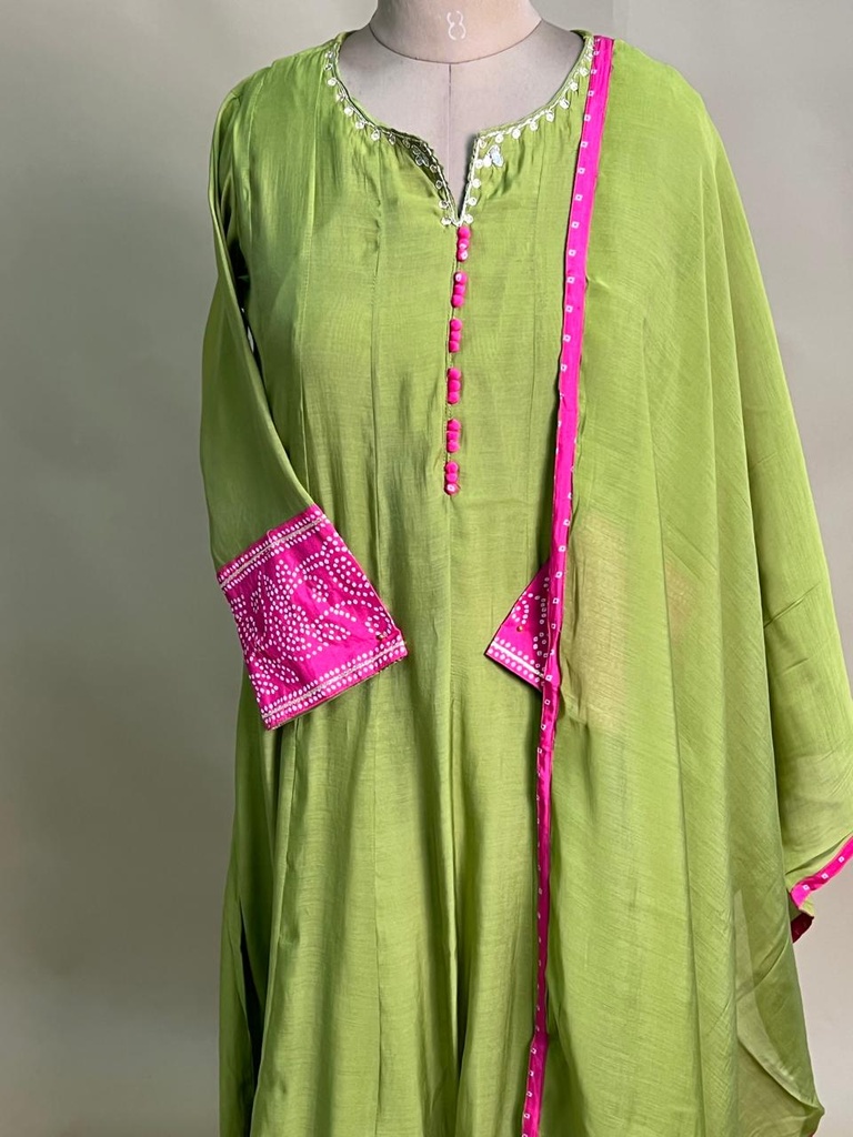 Mul Chanderi Kurti Sets 4250 GREEN