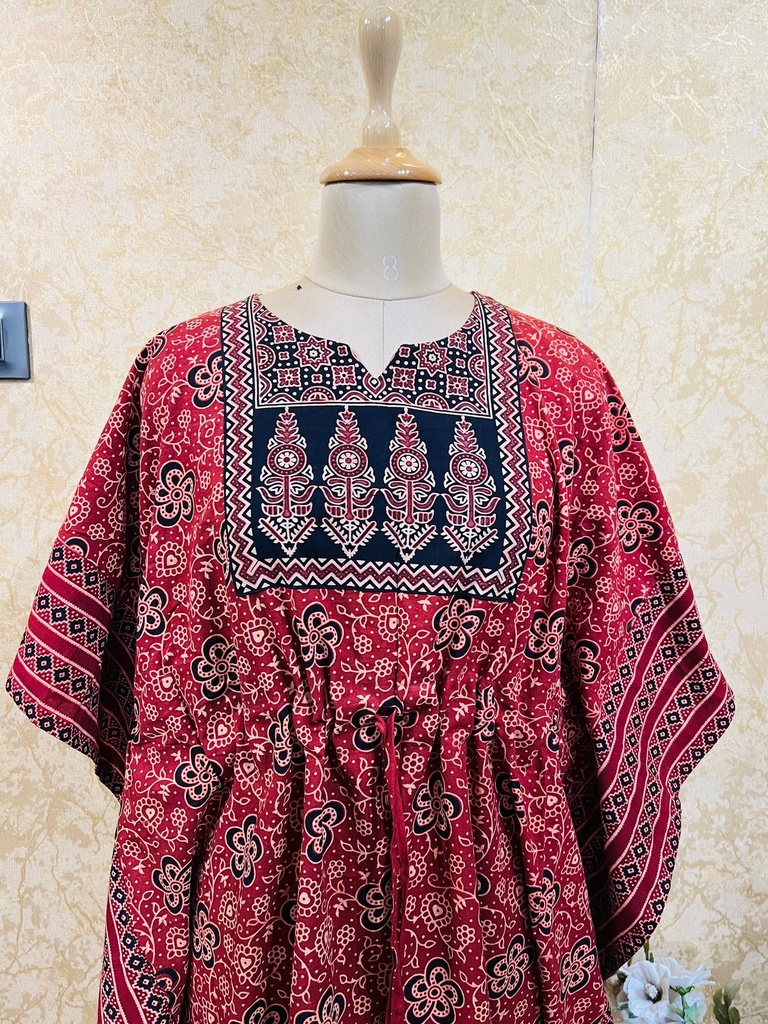 Ajrakh Cotton Long Kaftan 5053