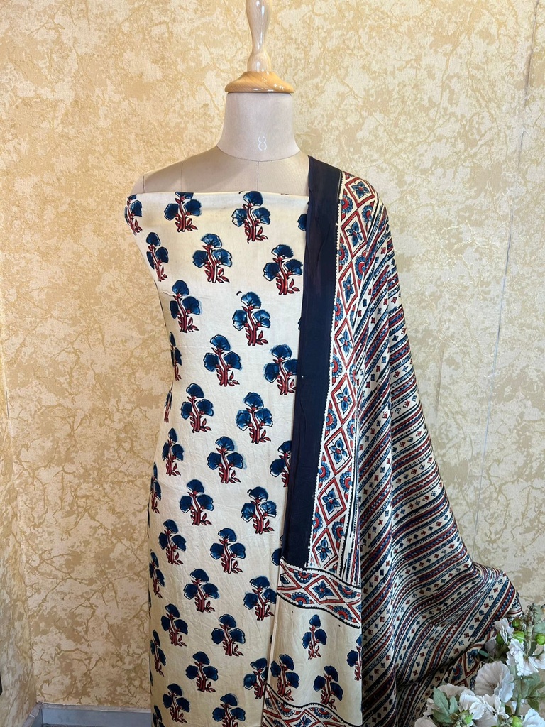Ajrakh Modal Silk Suits 5048