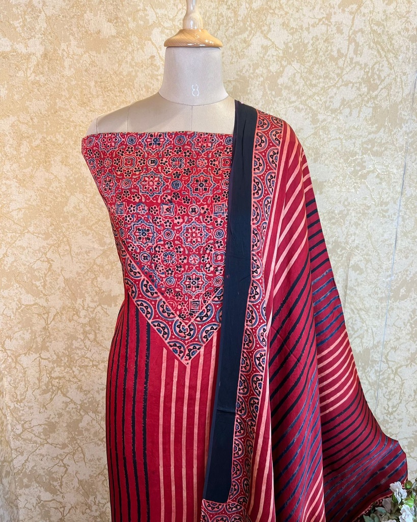 Ajrakh Modal Silk Suits 5048