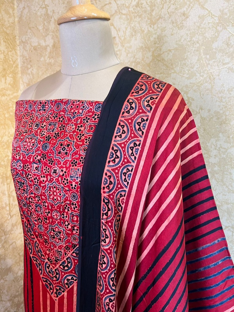 Ajrakh Modal Silk Suits 5048