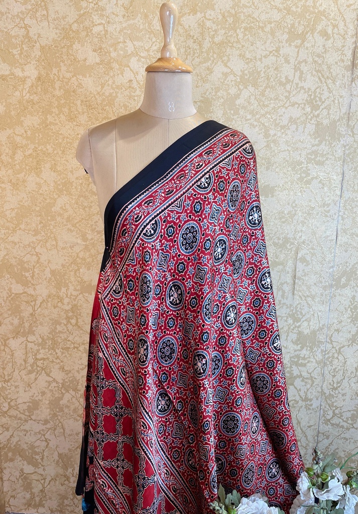 Ajrakh Silk Dupatta 5038