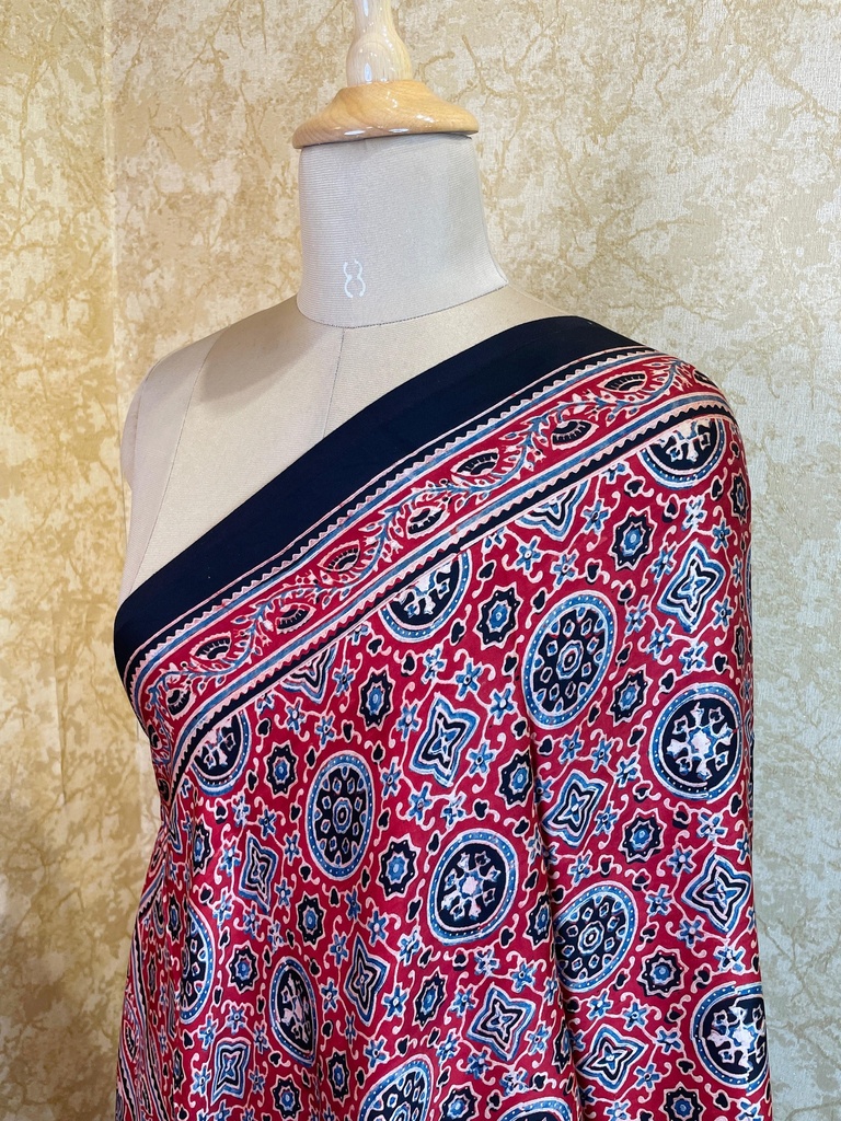 Ajrakh Silk Dupatta 5038