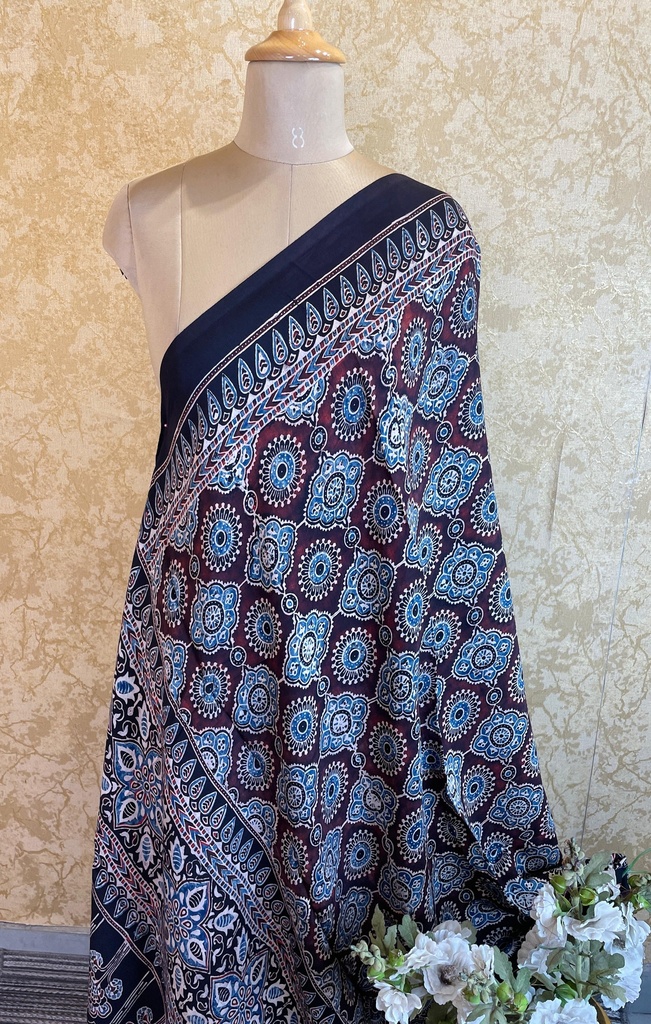 Ajrakh Silk Dupatta 5038