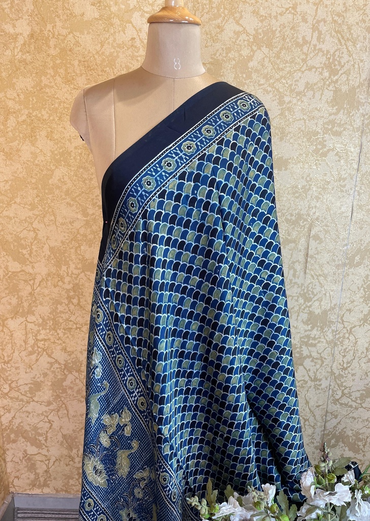 Ajrakh Silk Dupatta 5038