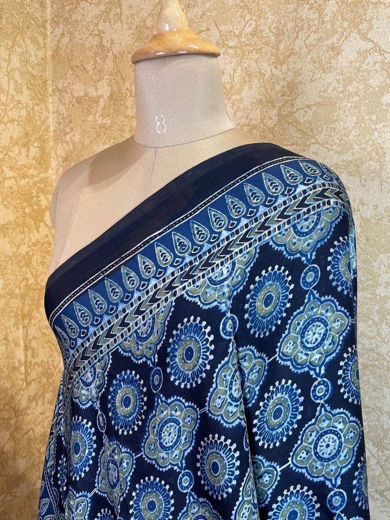 Ajrakh Silk Dupatta 5038