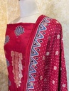 Ajrakh Dola Silk Top and Dupatta Set 5048