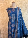 Ajrakh Dola Silk Top and Dupatta Set 5048