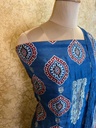 Ajrakh Dola Silk Top and Dupatta Set 5048