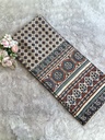 Ajrakh Handblock Printed Mashru Silk Fabric 4215