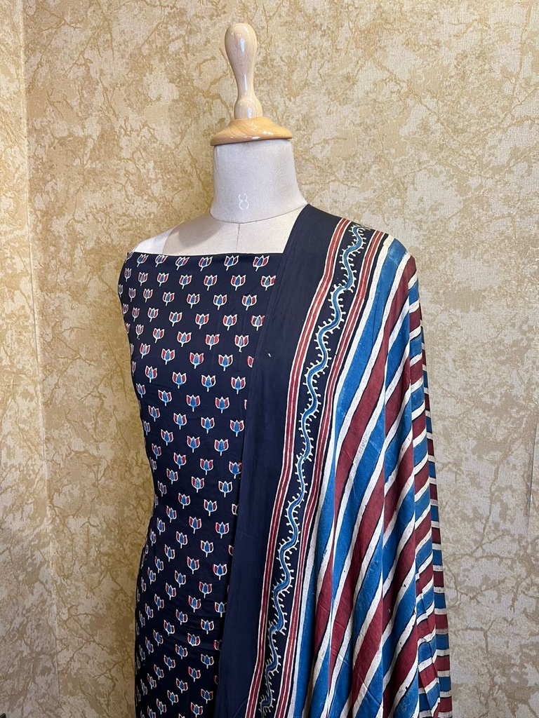 Ajrakh Modal Silk Suits 5048