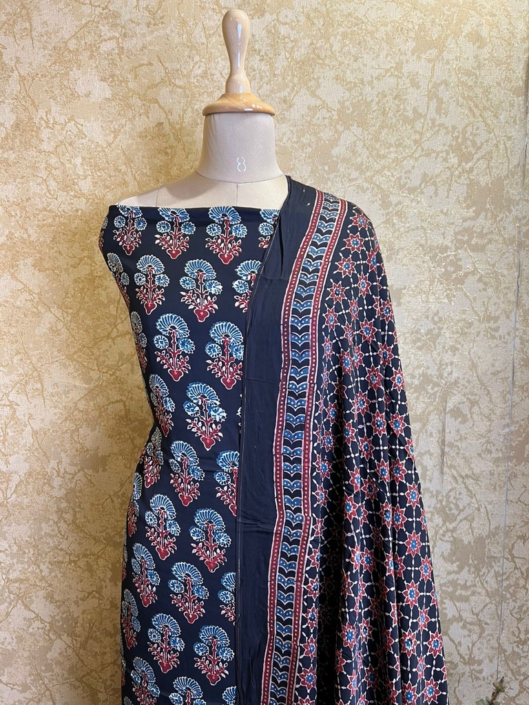 Ajrakh Modal Silk Suits 5048