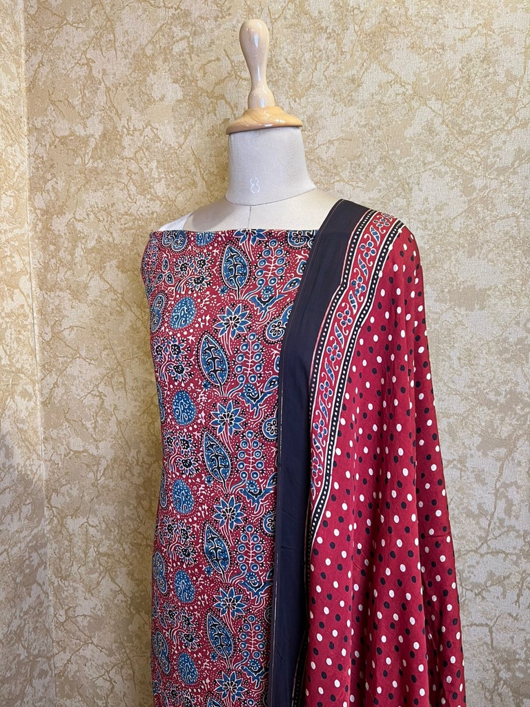 Ajrakh Modal Silk Suits 5048