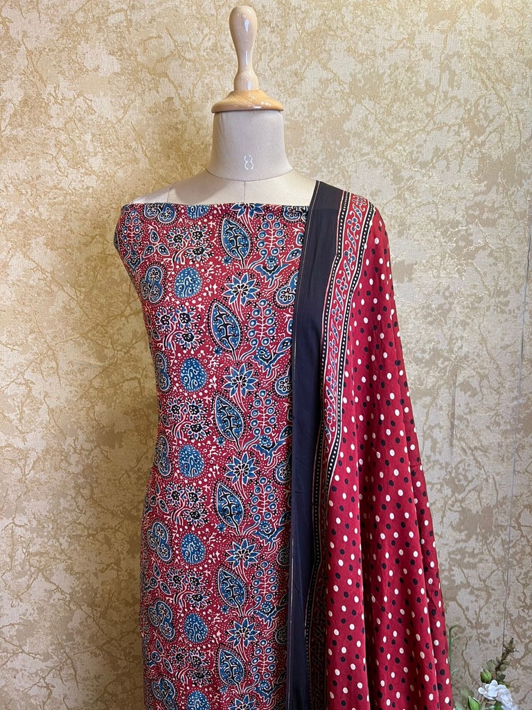 Ajrakh Modal Silk Suits 5048