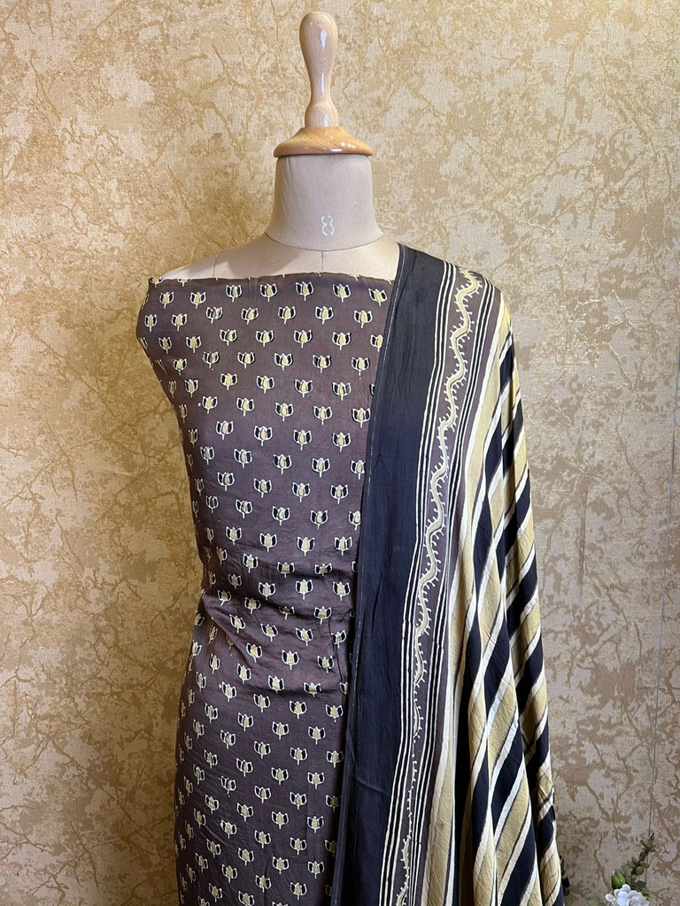 Ajrakh Modal Silk Suits 5048