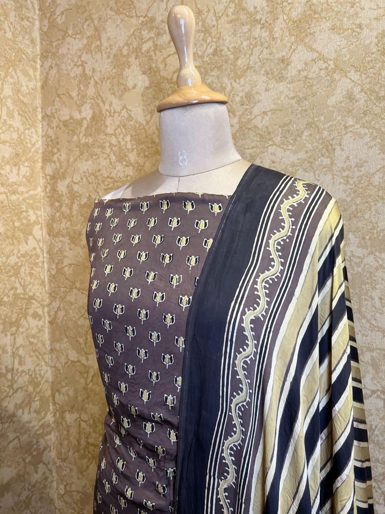 Ajrakh Modal Silk Suits 5048