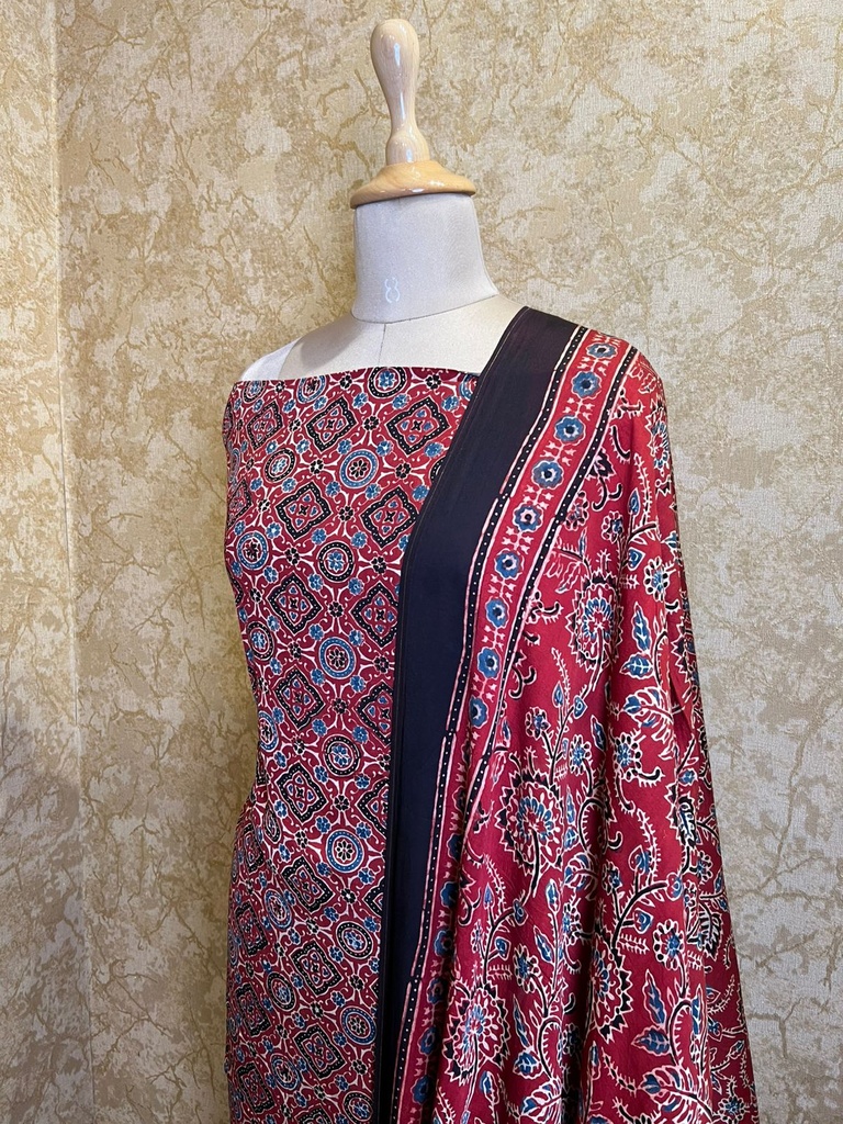 Ajrakh Modal Silk Suits 5048