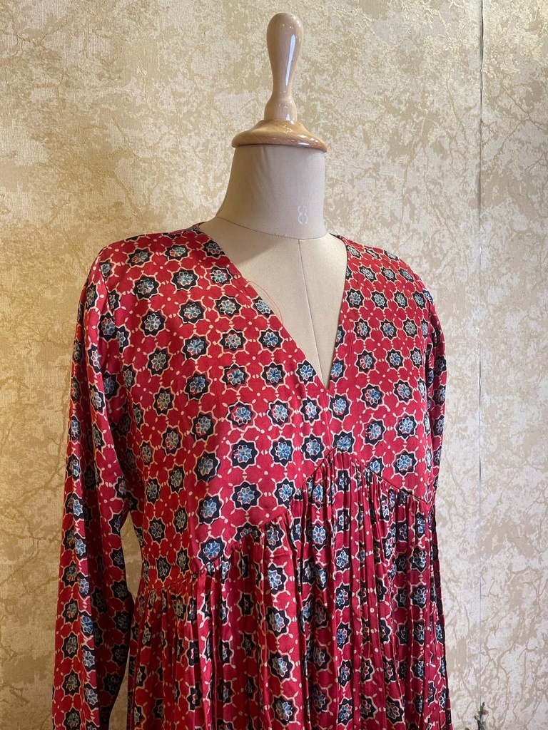 Ajrakh Modal Silk Kurti 5053
