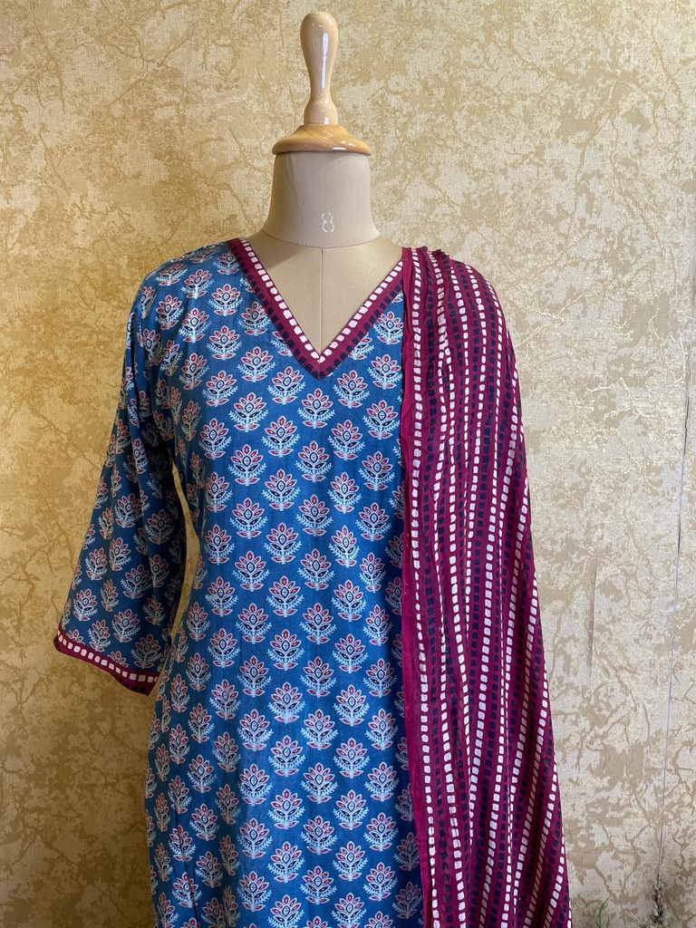 Ajrakh Cotton 3 pcs Sets 5046