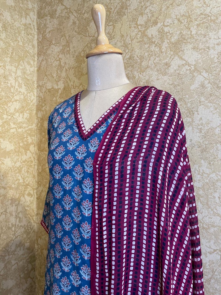 Ajrakh Cotton 3 pcs Sets 5046