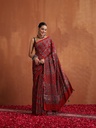 Ajrakh Modal Silk Mirror Saree 5036