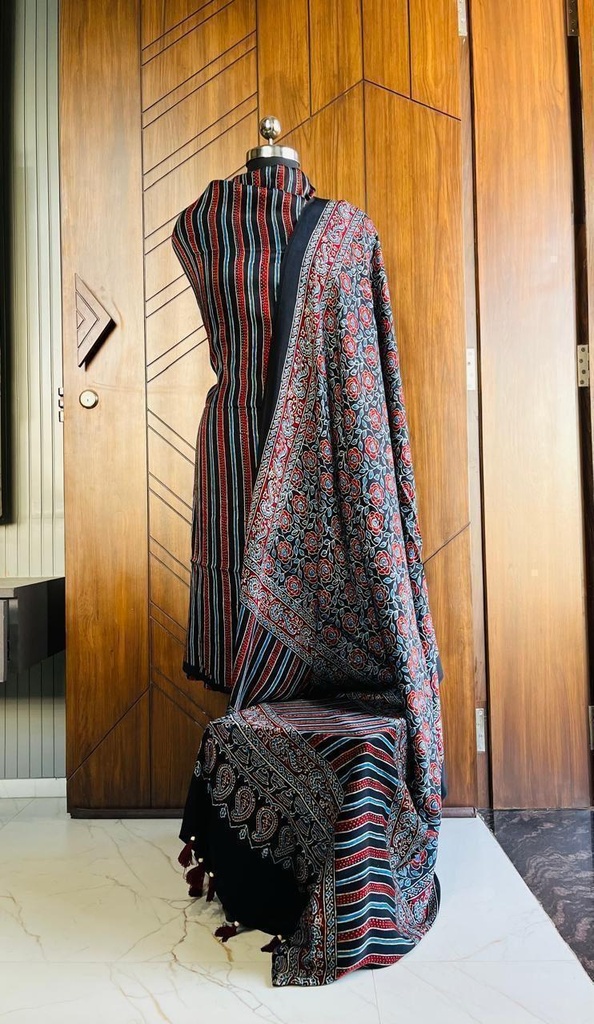 Ajrakh modal silk suit 5012