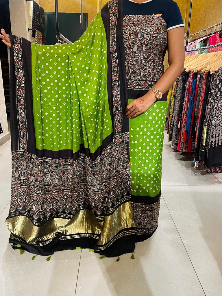 Premium Ajrakh Bandhani Suit 5012