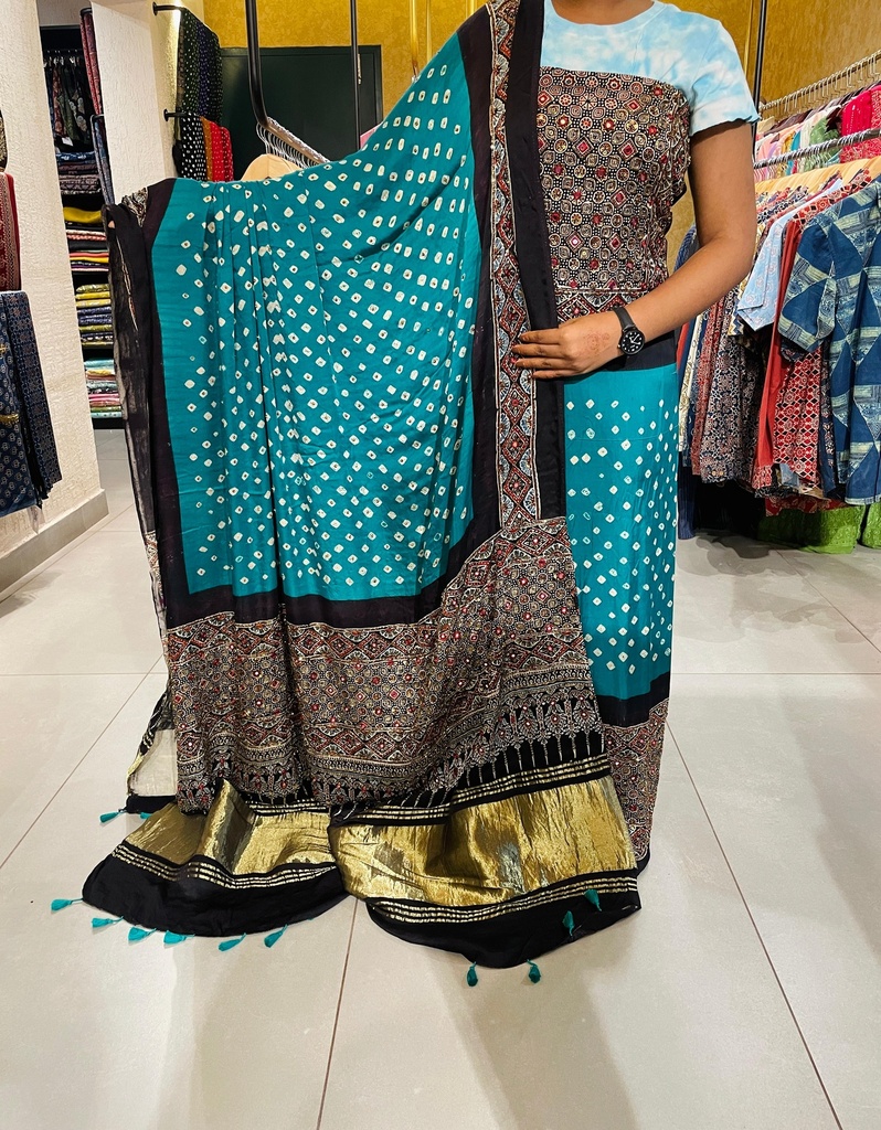 Premium Ajrakh Bandhani Suit 5012