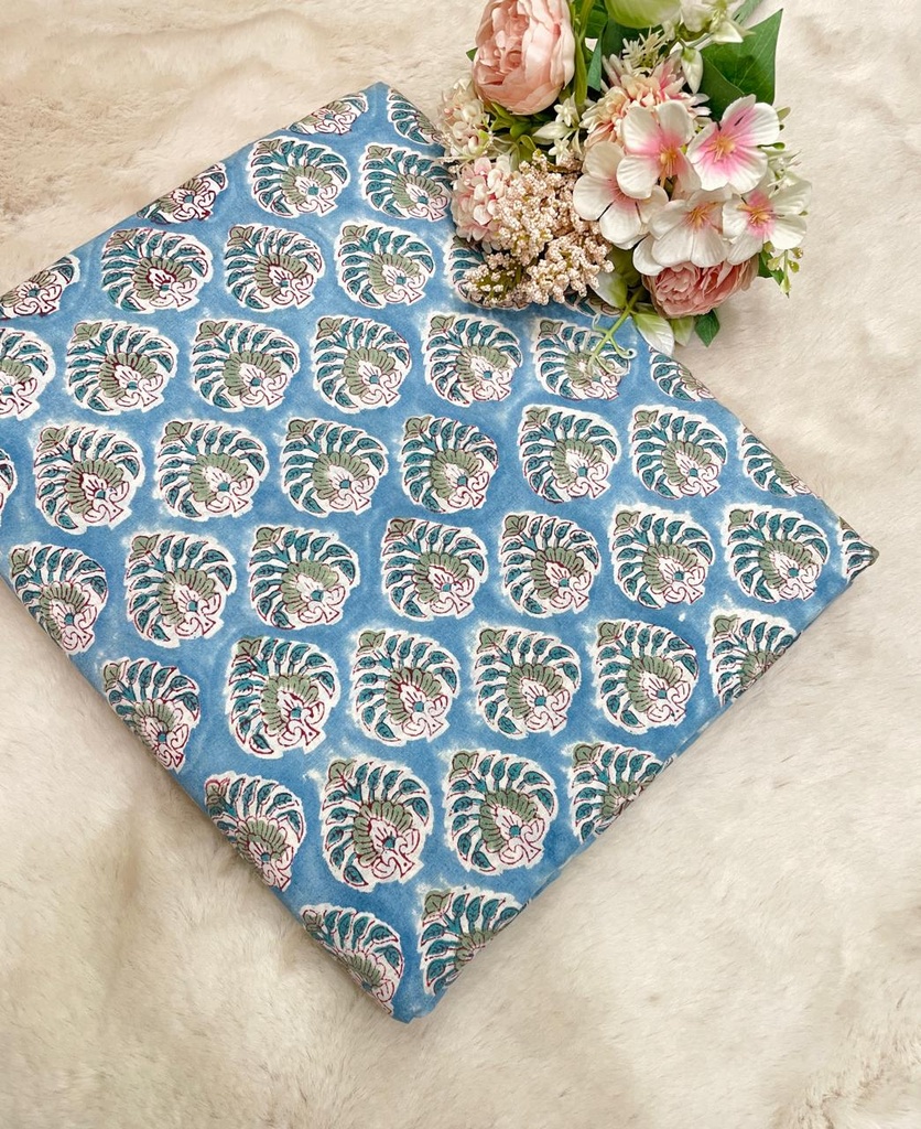  Bagru HandBlock Printed Cotton fabric 5023 