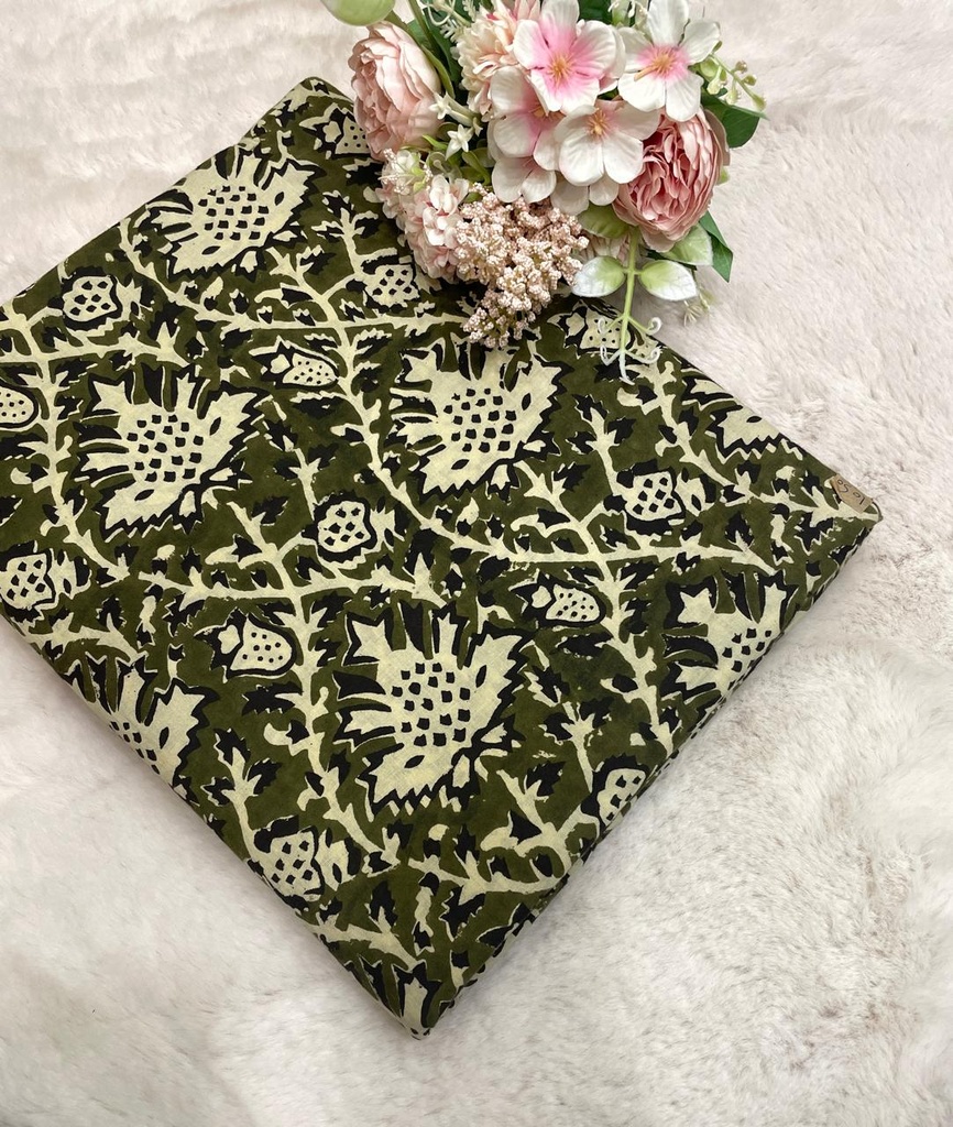 Bagru HandBlock Printed Cotton fabric 5023